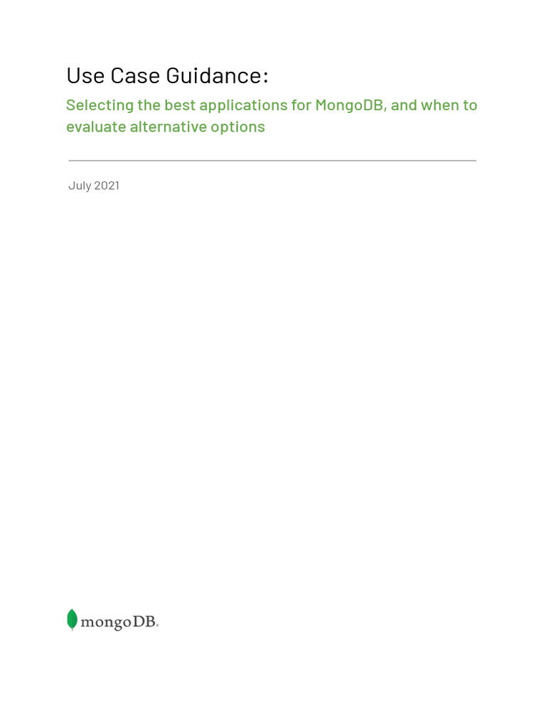 Mongodb Use Case Guidance | Download Free PDF | Databases | Mongo Db