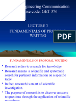 Lect 3 - Fundamental of Proposal Writing