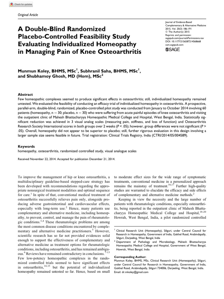 Koley Et Al 2015 A Double Blind Randomized Placebo Controlled ...