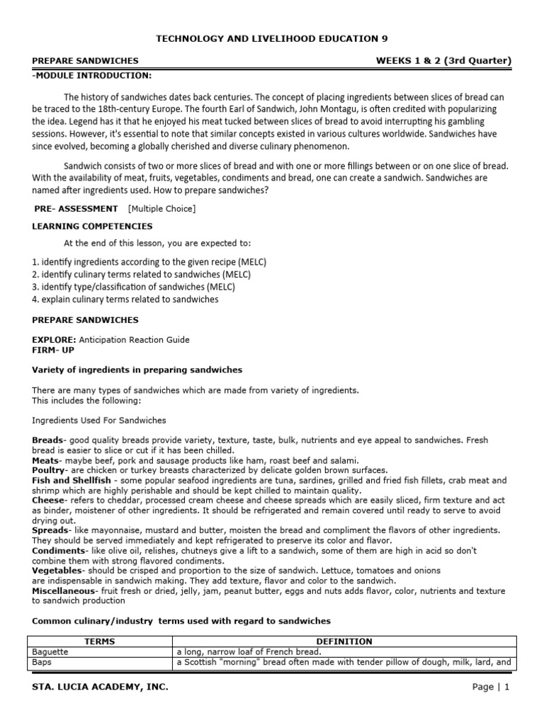 Module 3rdgrading 1 2 download free pdf sandwich breads