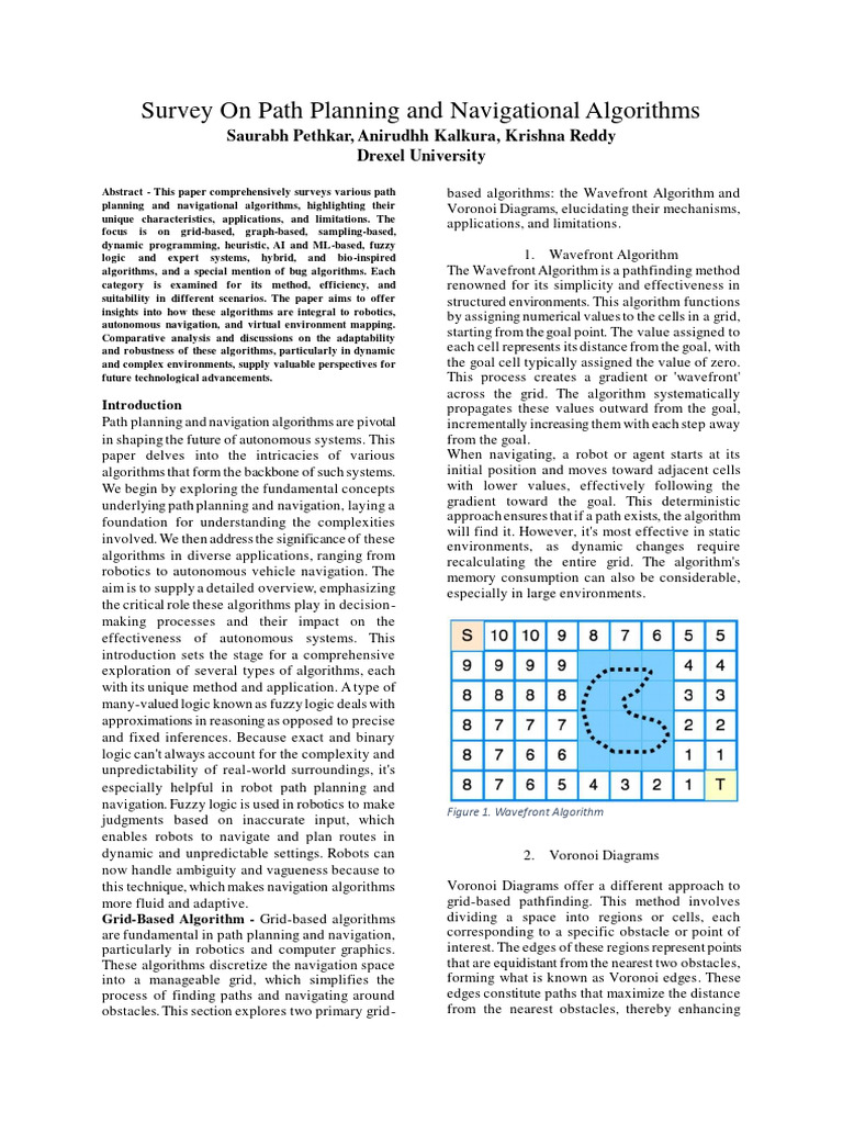 Path Planning Algorithms Survey | PDF | Fuzzy Logic | Computer Science