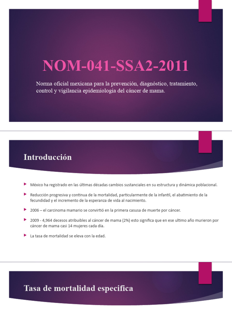 Nom 041 Ssa2 2011 | PDF | Cáncer de mama | Cáncer