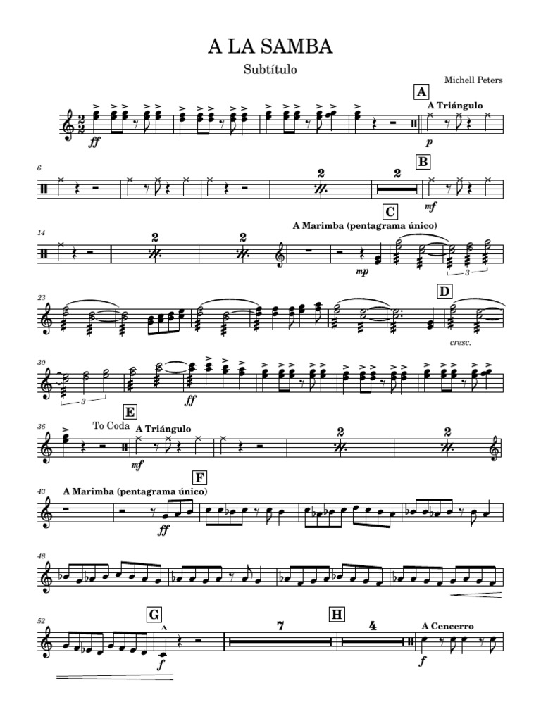 A LA SAMBA Marimba PDF