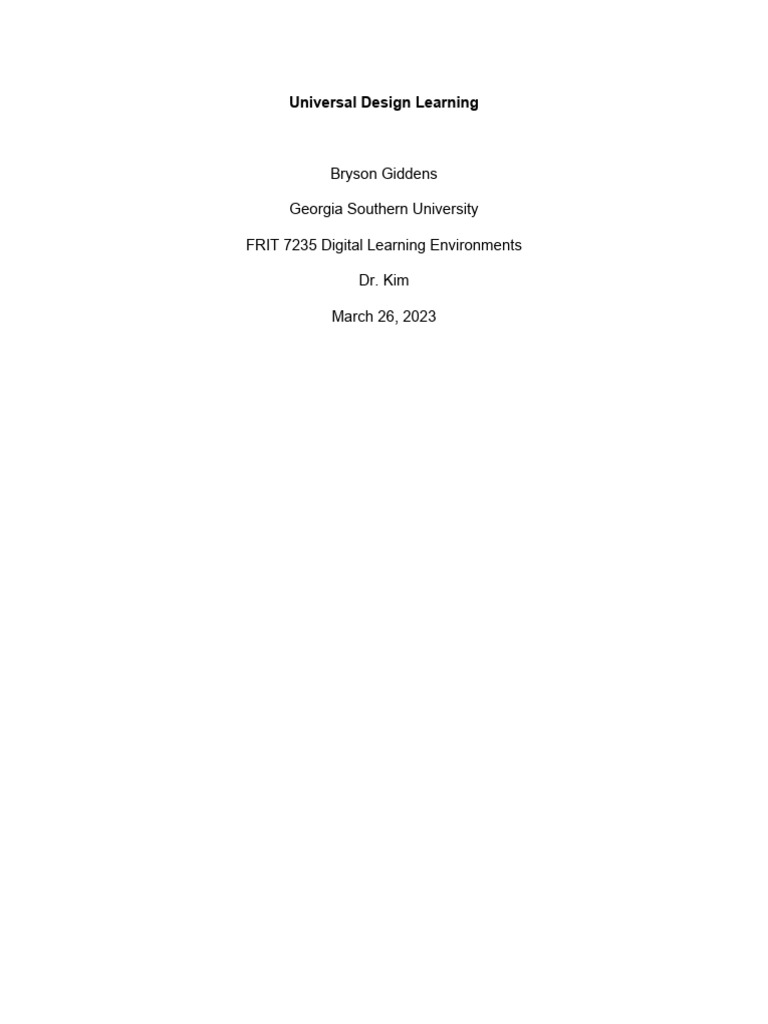 universal design learning | PDF