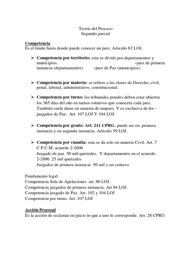 Competencia Judicial y Proceso Legal | PDF | Demanda judicial | Ley ...