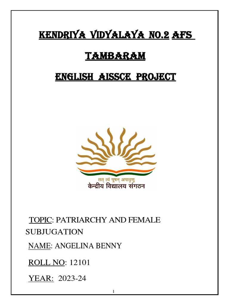Patriarchy and Female Subjugation Project | PDF | Feminism | Gender Studies