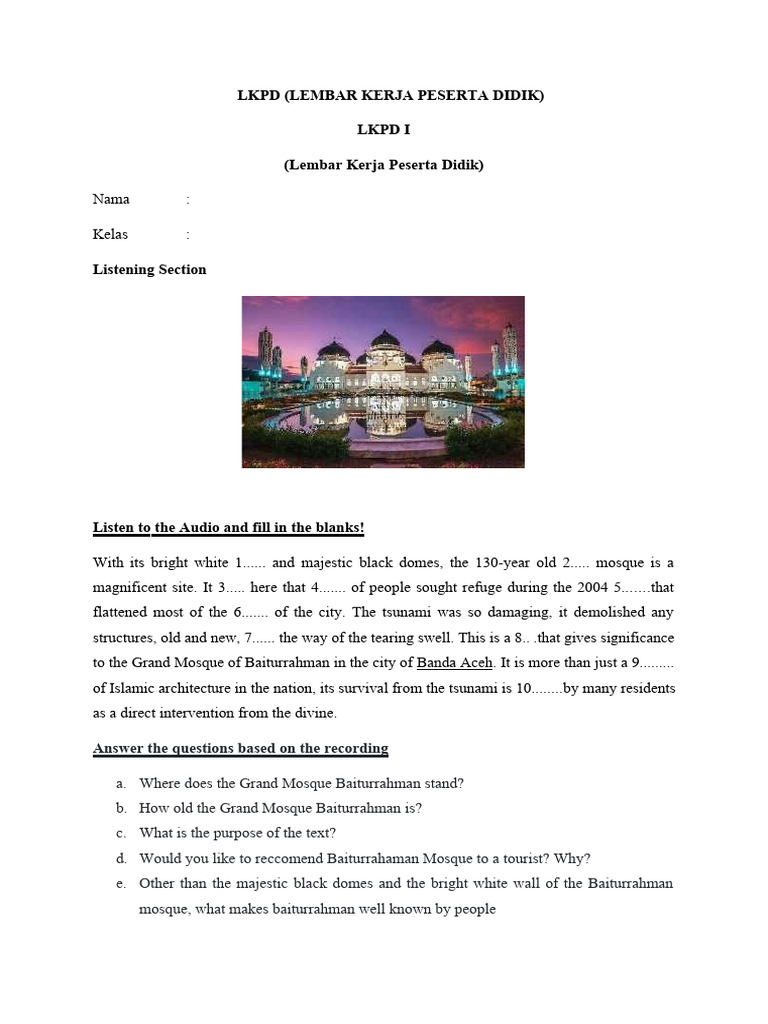 Lkpd descriptive text fase e pdf