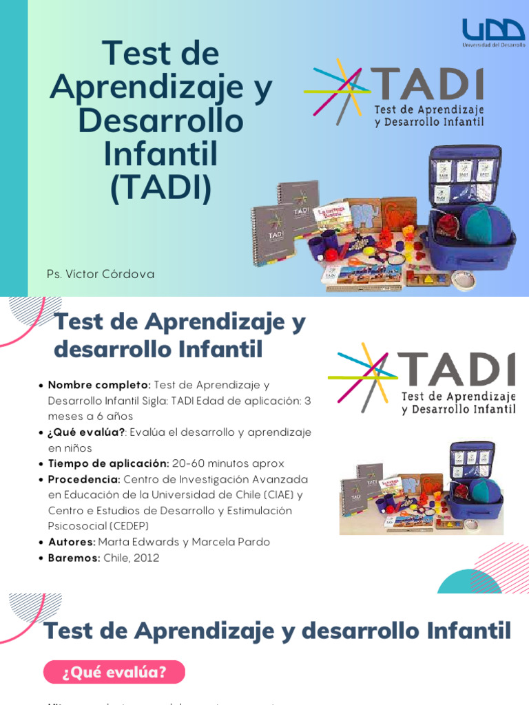 Test de Aprendizaje y Desarrollo Infantil | PDF | Aprendizaje | Evaluación