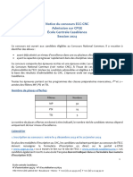 Notice Concours ECC CNC Session 2024