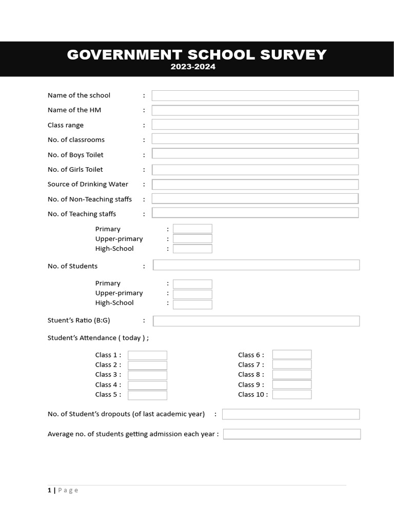 Government School Survey Report 2023 | PDF