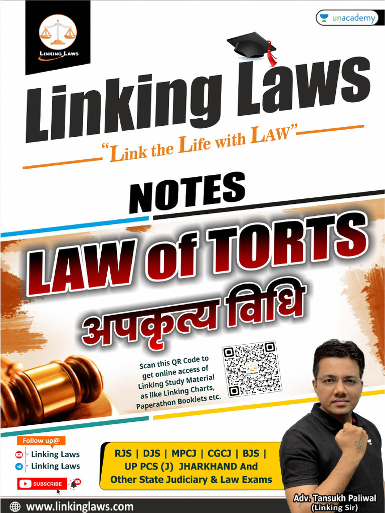 Law of Torts A4 Notes | PDF | Tort | Defamation