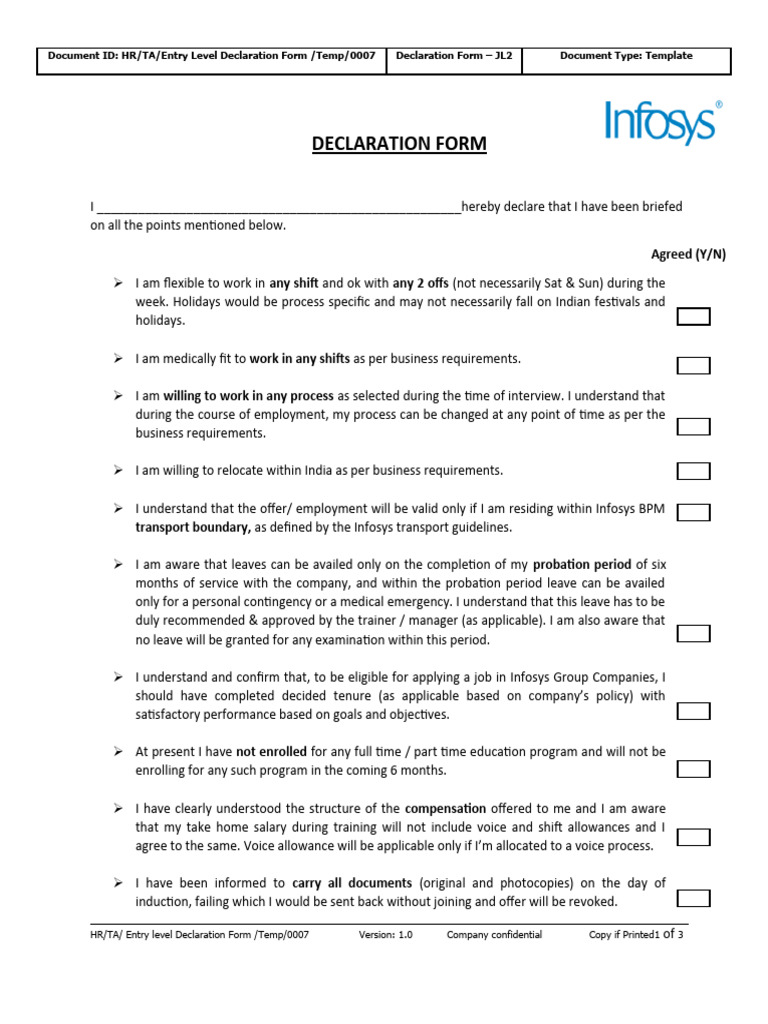DECLARATION Form - JL2 | PDF | Justice | Crime & Violence