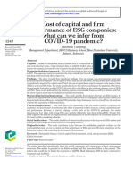 Cost of Capital and Firm Performance of ESG Companies What Can We Infer From COVID-19 Pandemic