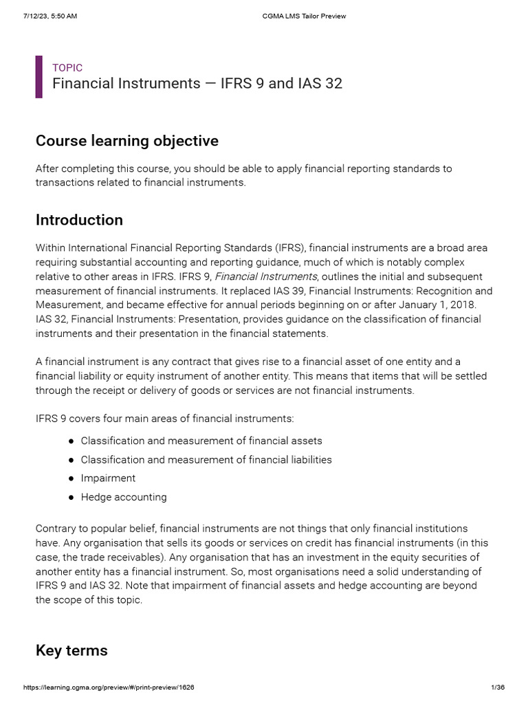 IFRS 9 and IAS 32: Financial Instruments Guide | PDF | Fair Value ...