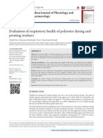 Evaluation of Respiratory Health of Polyester Dyeing and Printing Workers