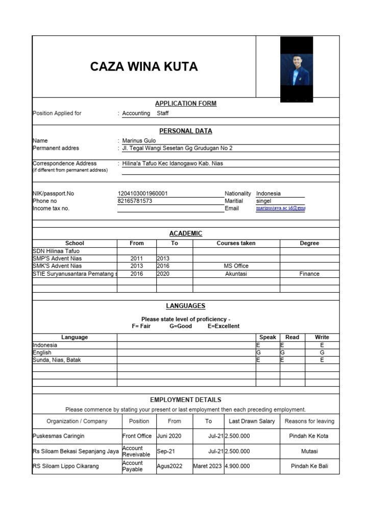 Application Form | PDF