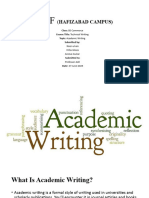 (Hafizabad Campus) : Class: BS Commerce Course Title: Technical Writing Topic: Academic Writing Submitted by