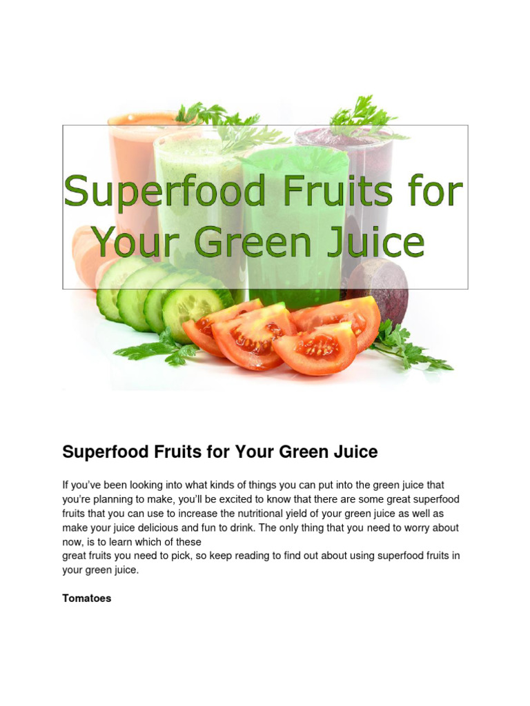 Superfood Fruits For Your Green Juice Updated Pdf
