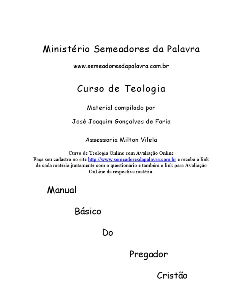Manual Basico Do Pregador Cristao | PDF