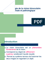 Physiologie de La Vision Binoculaire Normale Et Pathologique 2 - Copie