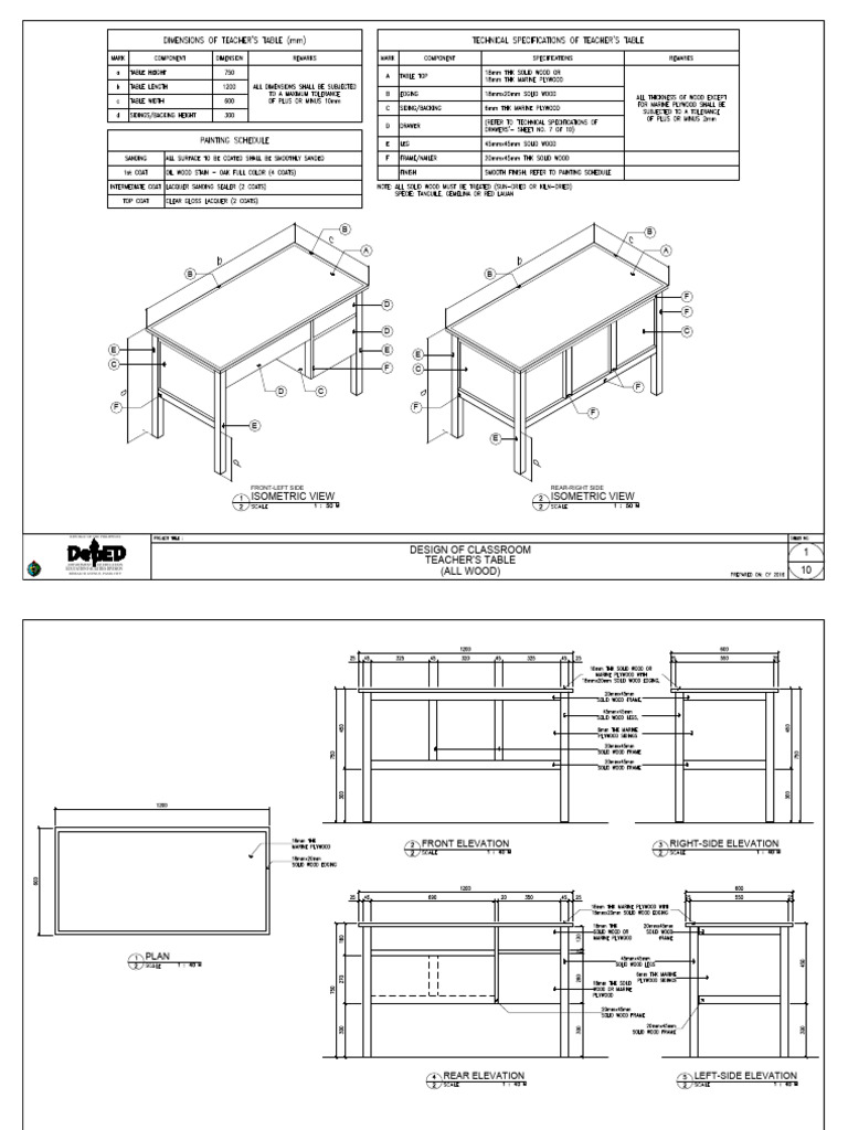 Detailed TS 2 of 3 Teachers Table All Wood | PDF | Companies Of The ...