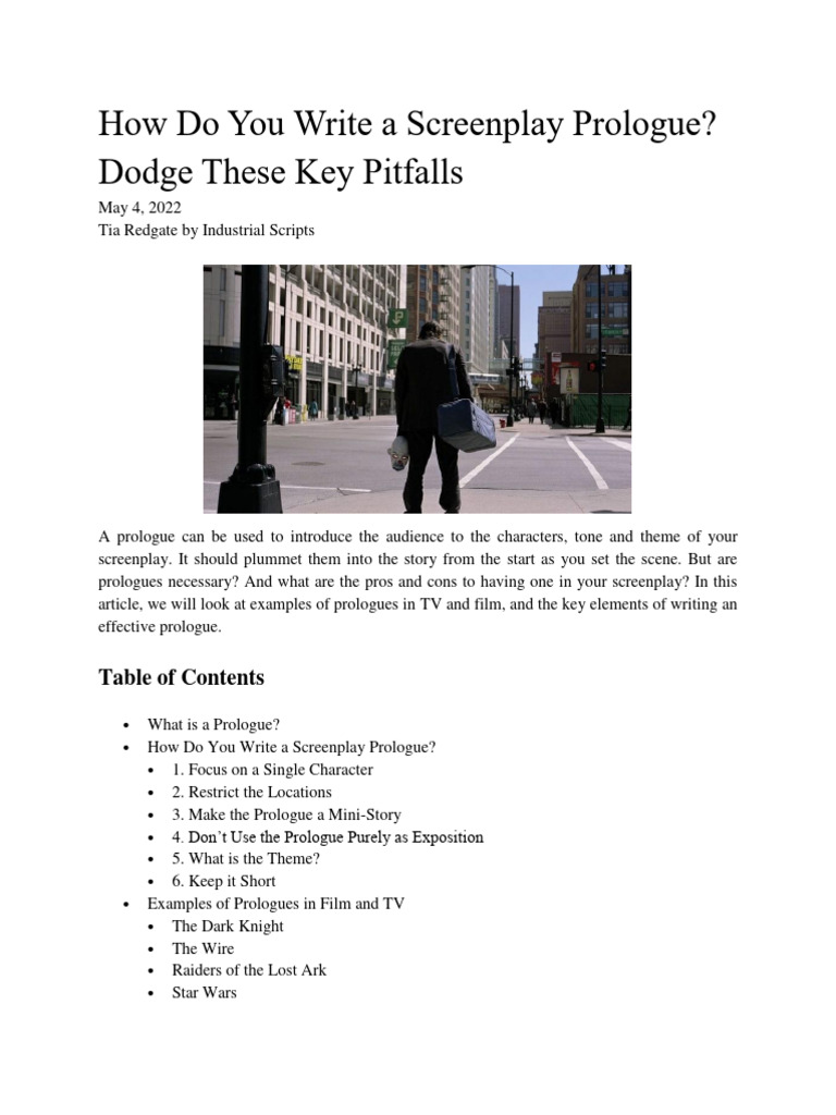 Writing an Effective Screenplay Prologue | PDF | Plot (Narrative ...