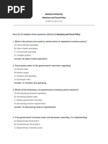 Monetary and Fiscal Policy