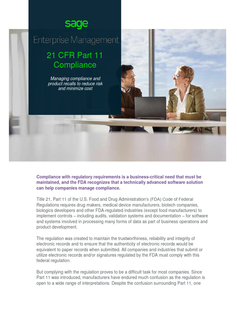 21 CFR Part 11 Compliance Guide | PDF | Records Management | Food And ...
