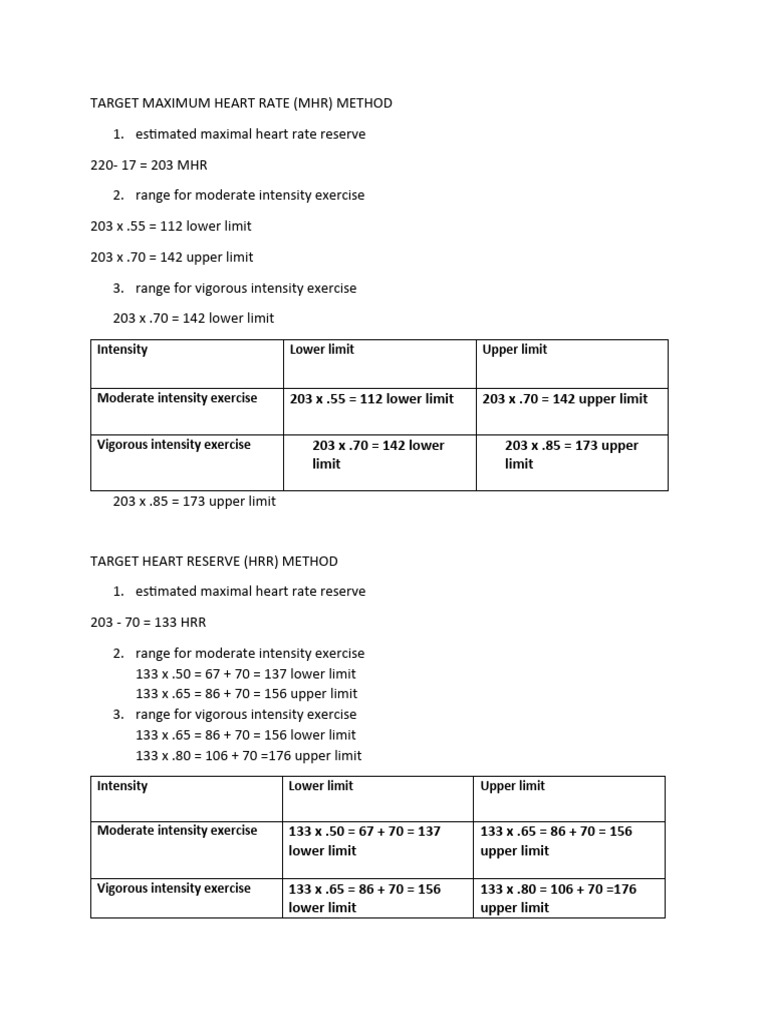 Target Maximum Heart Rate | PDF | Teaching Methods & Materials