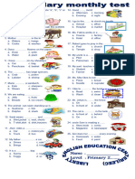 Vocabulary Monthly Test Tests 60527