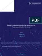 Regulations For The Classification of Licenses For Telecommunications Services