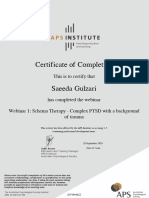 PTSD - Webinar 1 - Certificate of Completion