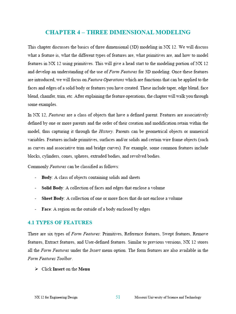 NX 12: 3D Modeling Basics | PDF | Screw | Cartesian Coordinate System