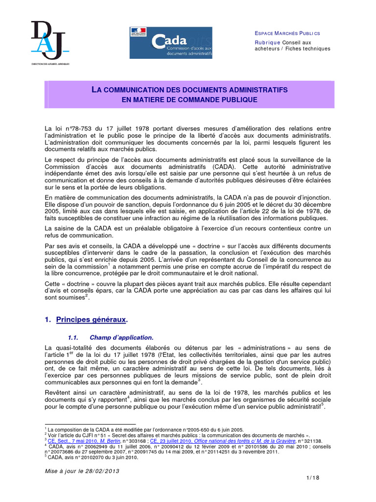 Communication des documents administratifs | PDF | Liberté d'accès aux ...