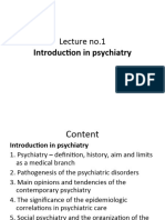 Lecture No. 1 Introduction in Psychiary
