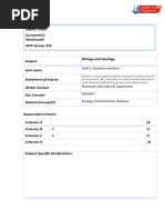 Pulse Variations MYP4 Biology Criterion B and C