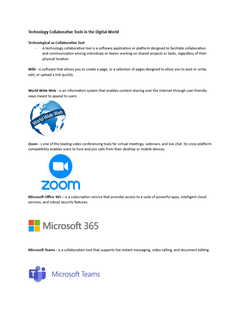 Digital Collaboration Tools Overview | PDF | Computers | Technology ...