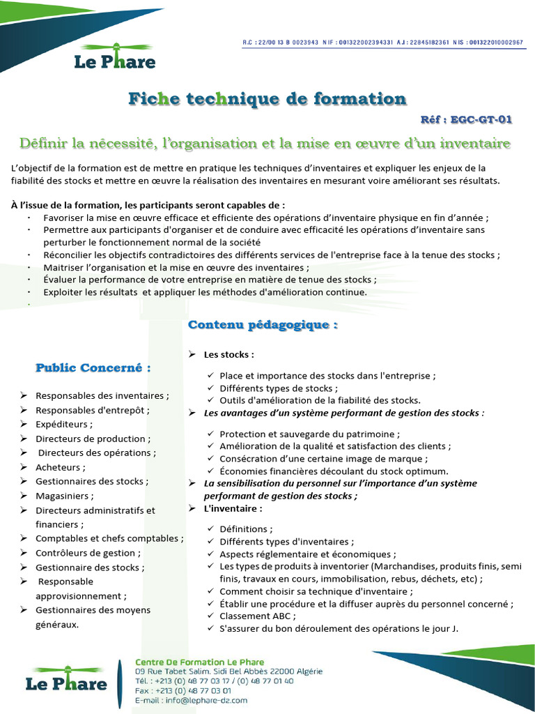 Formation sur la gestion des inventaires | PDF | Inventaire | Business