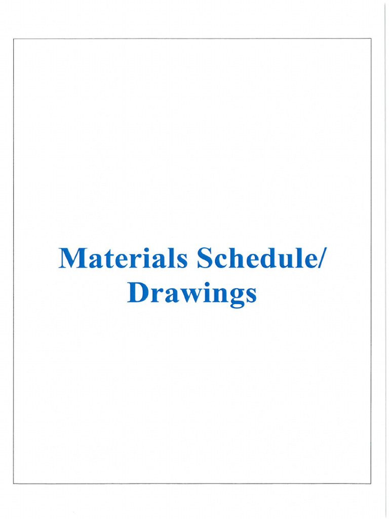 INDEX MATERIAL SCHEDULE DRAWINGS PDF