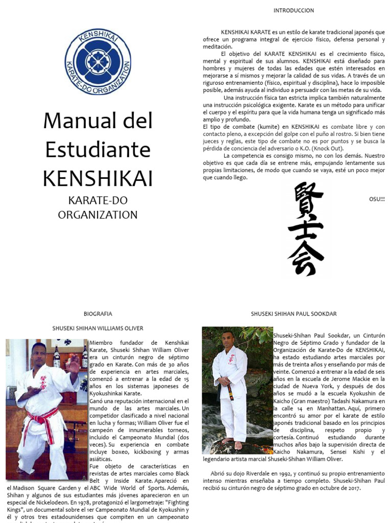 Manual Completo de Kenshikai Karate | PDF | Kárate | Deportes de combate