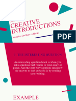 Creative Introductions (Attention Grabbers or Hooks)