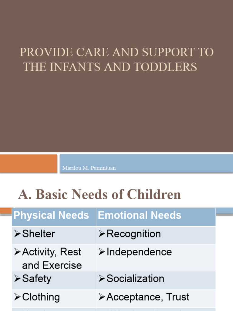 Basic Needs of Infant, Toddler | PDF