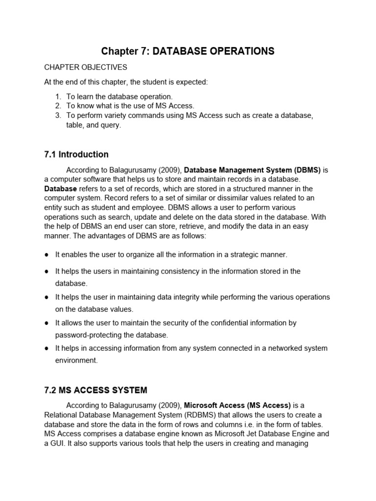 MS Access Database Operations Guide | PDF | Career & Growth | Business