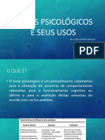 Testes Psicológicos E Seus Usos: Me. Felipe Miranda Barbosa