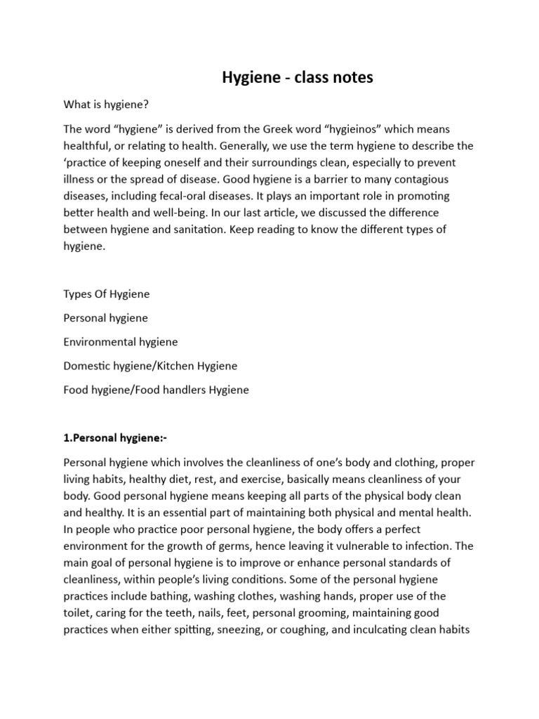 Personal Hygiene for Grade 4 Students | PDF | Hygiene | Food Safety
