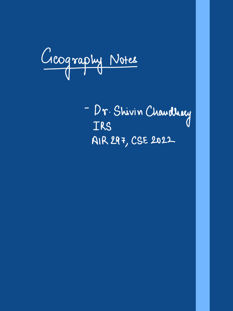 Complete Geography Notes by Dr. Shivin | PDF | Oceans | Applied And ...