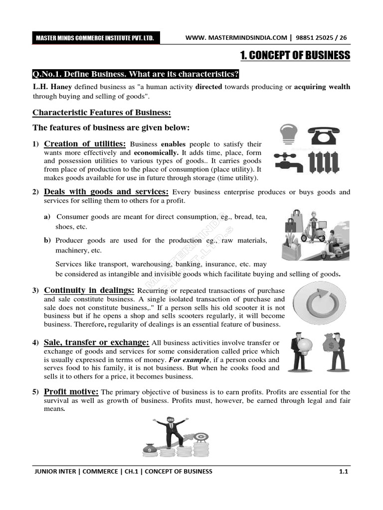 Concept of Business - Final - 03.06.23 | PDF | Employment | Business