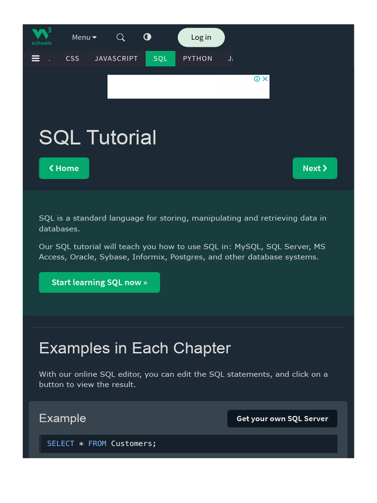 SQL Tutorial | PDF