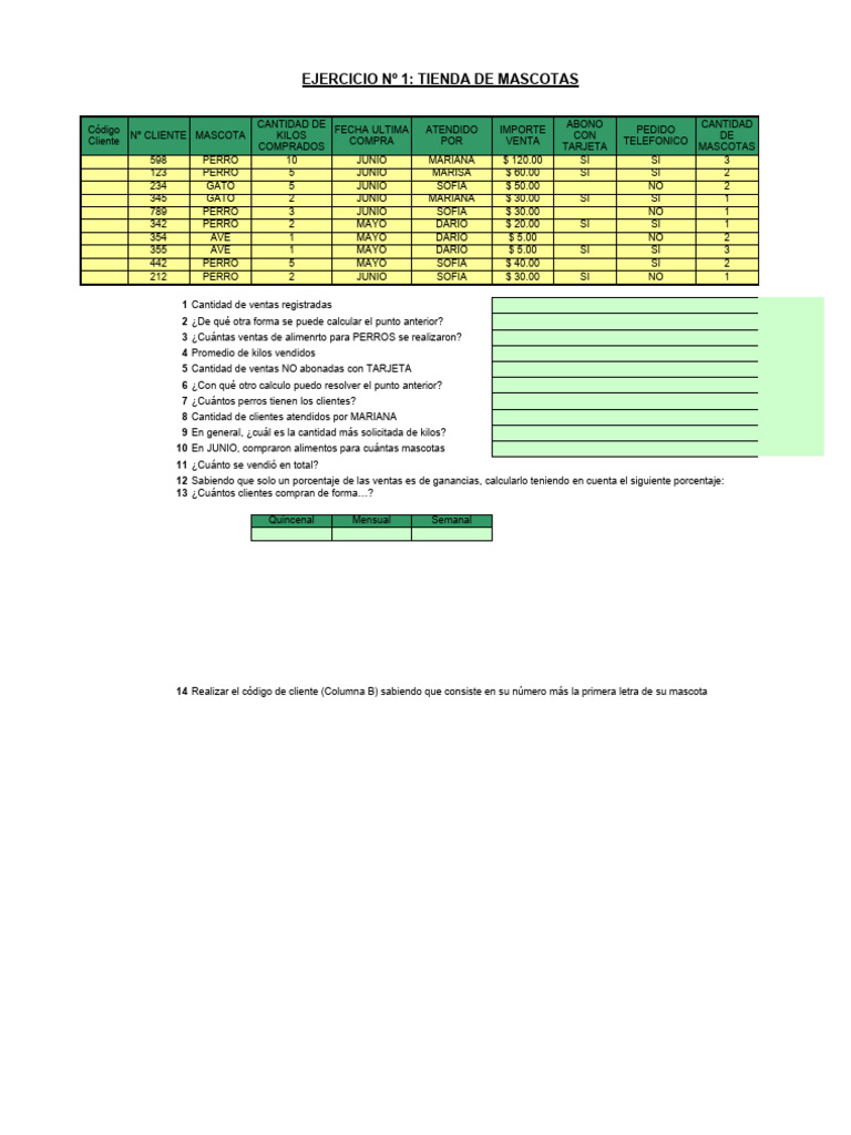 Ejercicios Funciones, Fórmulas y Referencias - Completo | PDF ...