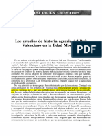 Los Estudios de Historia Agraria Del País Valenciano en La Edad Moderna